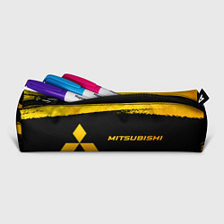 Пенал для ручек Mitsubishi - gold gradient: надпись и символ, цвет: 3D-принт — фото 2