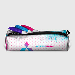 Пенал для ручек Mitsubishi neon gradient style: надпись и символ, цвет: 3D-принт — фото 2