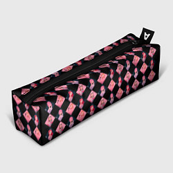 Пенал для ручек Клеточка black pink, цвет: 3D-принт