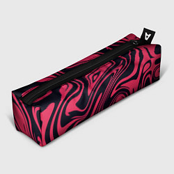 Пенал для ручек Абстракция чёрно-розовый, цвет: 3D-принт