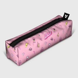Пенал для ручек Лиза - в стиле барби: аксессуары на розовом паттер, цвет: 3D-принт