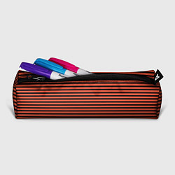 Пенал для ручек Полосатый красно-оранжевый и чёрный, цвет: 3D-принт — фото 2