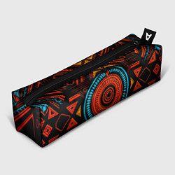 Пенал для ручек Орнамент в африканском стиле на тёмном фоне, цвет: 3D-принт
