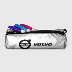 Пенал для ручек Volvo speed на светлом фоне со следами шин по-гори, цвет: 3D-принт — фото 2