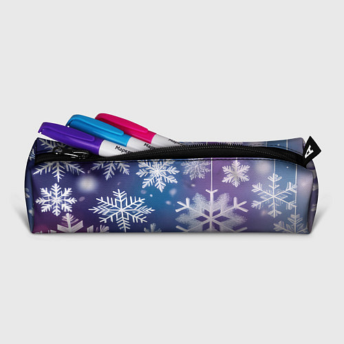 Пенал Снежинки на фиолетово-синем фоне / 3D-принт – фото 2