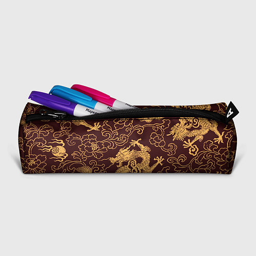 Пенал Черно-золотая гравюра дракона / 3D-принт – фото 2