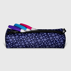 Пенал для ручек Снежный новогодний паттерн сине-фиолетовый, цвет: 3D-принт — фото 2