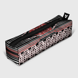 Пенал для ручек Красные и белые линии киберпанк, цвет: 3D-принт