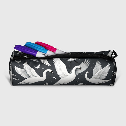 Пенал Стая белых лебедей летящих в небе / 3D-принт – фото 2