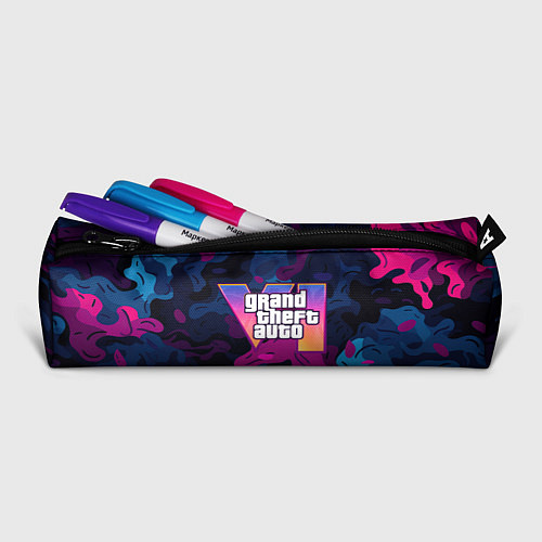 Пенал Gta лого синий и фиолетовый камуфляж / 3D-принт – фото 2