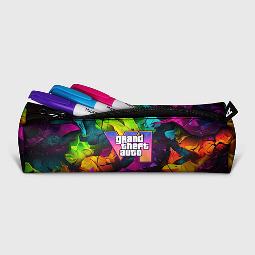Пенал Gta лого камуфляж яркий неоновый / 3D-принт – фото 2