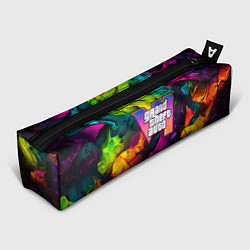 Пенал для ручек Gta лого камуфляж яркий неоновый, цвет: 3D-принт