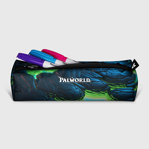 Пенал Palworld логотип на ярких синих и зеленых неоновых / 3D-принт – фото 2