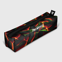 Пенал для ручек Palworld логотип на зеленой абстракции фон, цвет: 3D-принт