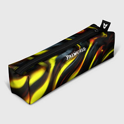 Пенал для ручек Palworld логотип золотые и черные волны, цвет: 3D-принт