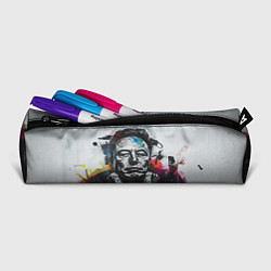 Пенал для ручек Илон Маск граффити портрет на серой стене, цвет: 3D-принт — фото 2