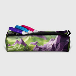 Пенал для ручек Геометрический пейзаж фиолетовый и зеленый, цвет: 3D-принт — фото 2