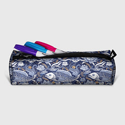 Пенал для ручек Рыба карп - синий корейский узор, цвет: 3D-принт — фото 2