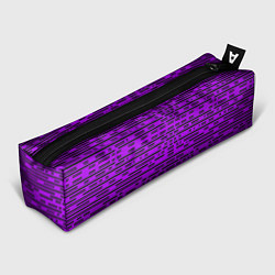 Пенал для ручек Чёрные полосы на фиолетовом фоне, цвет: 3D-принт