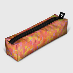 Пенал для ручек Россыпь оранжевых квадратов, цвет: 3D-принт