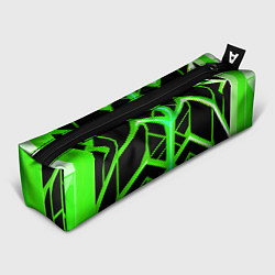 Пенал для ручек Green lines on a black background, цвет: 3D-принт