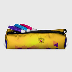 Пенал для ручек Желтая геометрия - спорт Россия с гербом, цвет: 3D-принт — фото 2