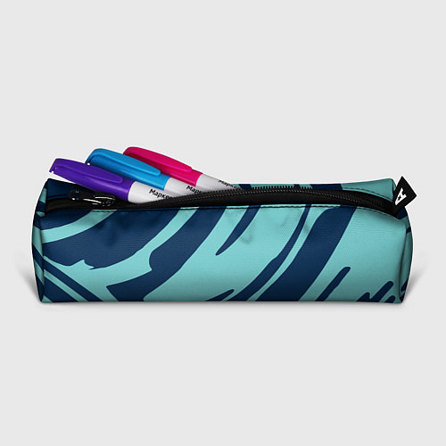 Пенал Тёмно-синий и бирюзовый абстракция / 3D-принт – фото 2