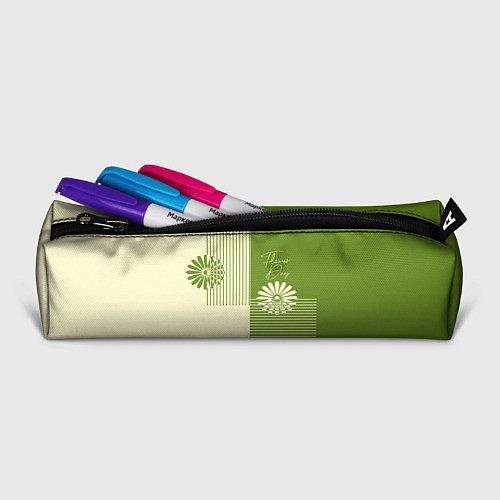 Пенал Полосы и лепестки на зеленом / 3D-принт – фото 2