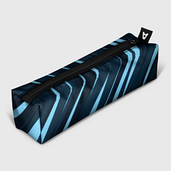 Пенал для ручек Тёмный бирюзовый контрастные полосы, цвет: 3D-принт