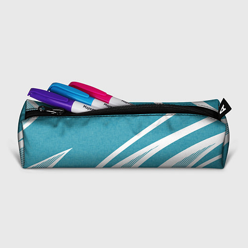 Пенал Бело-голубой абстракция с полосами / 3D-принт – фото 2