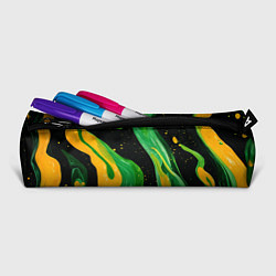 Пенал для ручек Зелено-желтая краска на черном, цвет: 3D-принт — фото 2