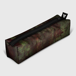 Пенал Абстракция - green fabric soaked in red paint