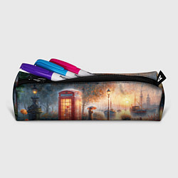 Пенал для ручек Красная телефонная будка на набережной, цвет: 3D-принт — фото 2