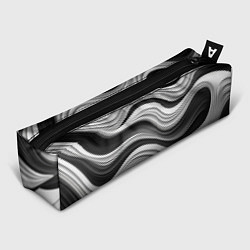 Пенал для ручек Абстракция серые и черные линии, цвет: 3D-принт