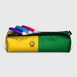 Пенал для ручек Новокузнецк, зелёно-жёлтый, герб и надпись на спин, цвет: 3D-принт — фото 2