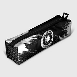 Пенал для ручек Челси соты черно белые краски, цвет: 3D-принт