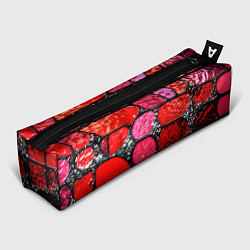 Пенал для ручек Рубиновый красный витражные плитки, цвет: 3D-принт