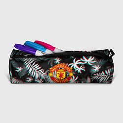 Пенал для ручек Манчестер Юнайтед тропики глитч, цвет: 3D-принт — фото 2