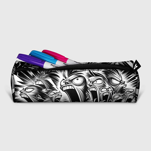 Пенал Орущие рожицы и чёрные молнии - нейроарт / 3D-принт – фото 2