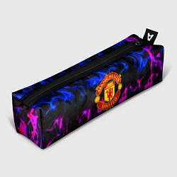 Пенал для ручек Манчестер Юнайтед огонь неон, цвет: 3D-принт