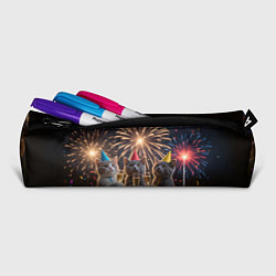 Пенал для ручек Праздничные коты, цвет: 3D-принт — фото 2