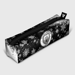 Пенал для ручек Манчестер сити снежинки новый год, цвет: 3D-принт