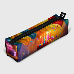 Пенал для ручек Радуга праздничного торта, цвет: 3D-принт