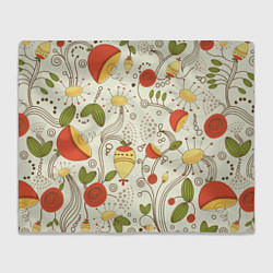 Плед флисовый Поляна цветов, цвет: 3D-велсофт