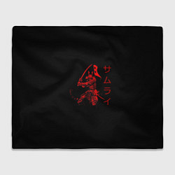 Плед флисовый Японские иероглифы - самурай, цвет: 3D-велсофт