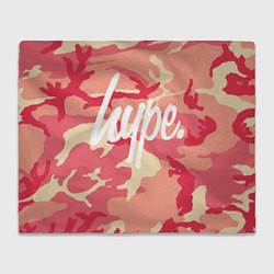 Плед флисовый HYPE Оранжевый Камуфляж, цвет: 3D-велсофт