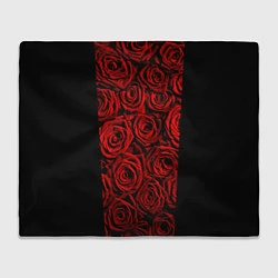 Плед флисовый Унисекс / Красные розы, цвет: 3D-велсофт