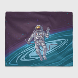 Плед флисовый Привет из космоса, цвет: 3D-велсофт