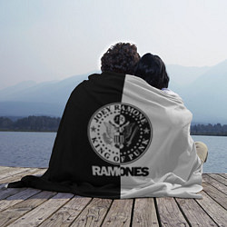 Плед флисовый Ramones B&W, цвет: 3D-велсофт — фото 2