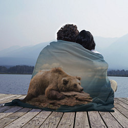 Плед флисовый Грустный медведь, цвет: 3D-велсофт — фото 2
